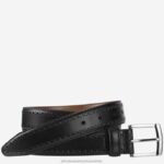 Accessory Black XB6RX1023 Johnston & Murphy Men Perfed-Edge Belt