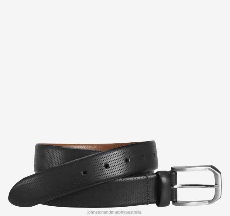 accessory_black_xb6rx1030_johnston_murphy_men_micro_perf_belt.jpg Accessory Black XB6RX1030 Johnston & Murphy Men Micro Perf Belt - Image 1