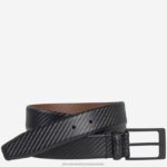 Accessory Black XB6RX1060 Johnston & Murphy Men Diagonal Embossed Belt