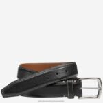 Accessory Black XB6RX1099 Johnston & Murphy Men Topstitched Leather Belt