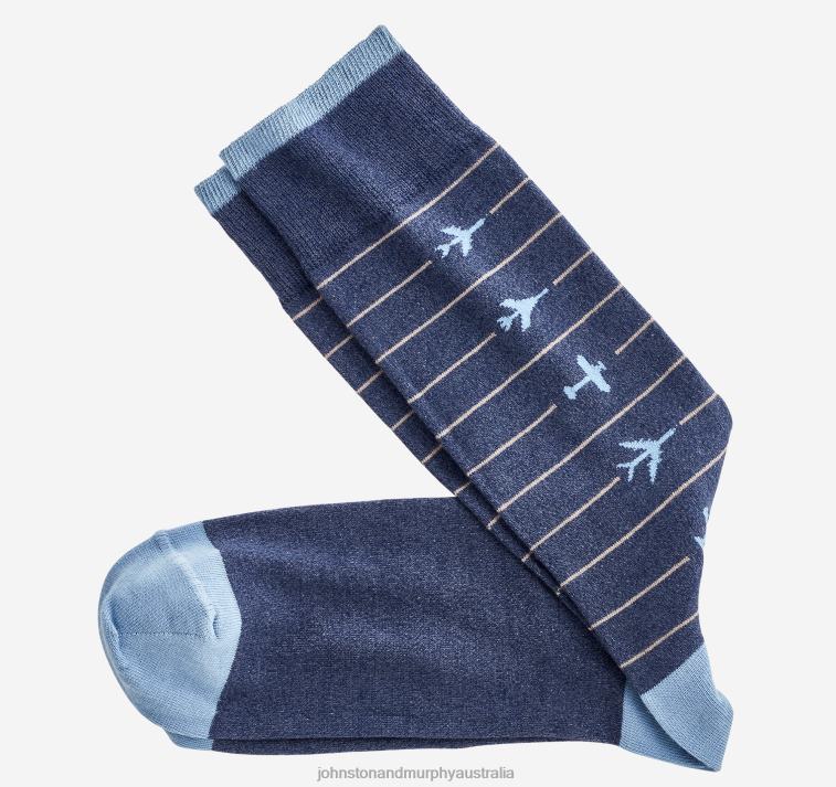 accessory_blue_xb6rx1078_johnston_murphy_men_airplane_socks.jpg Accessory Blue XB6RX1078 Johnston & Murphy Men Airplane Socks - Image 1