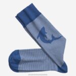 Accessory Blue XB6RX1107 Johnston & Murphy Men Striped Shark Socks