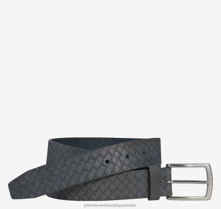accessory_blue_xb6rx1154_johnston_murphy_men_diamond_embossed_belt.jpg Accessory Blue XB6RX1154 Johnston & Murphy Men Diamond-Embossed Belt - Image 1