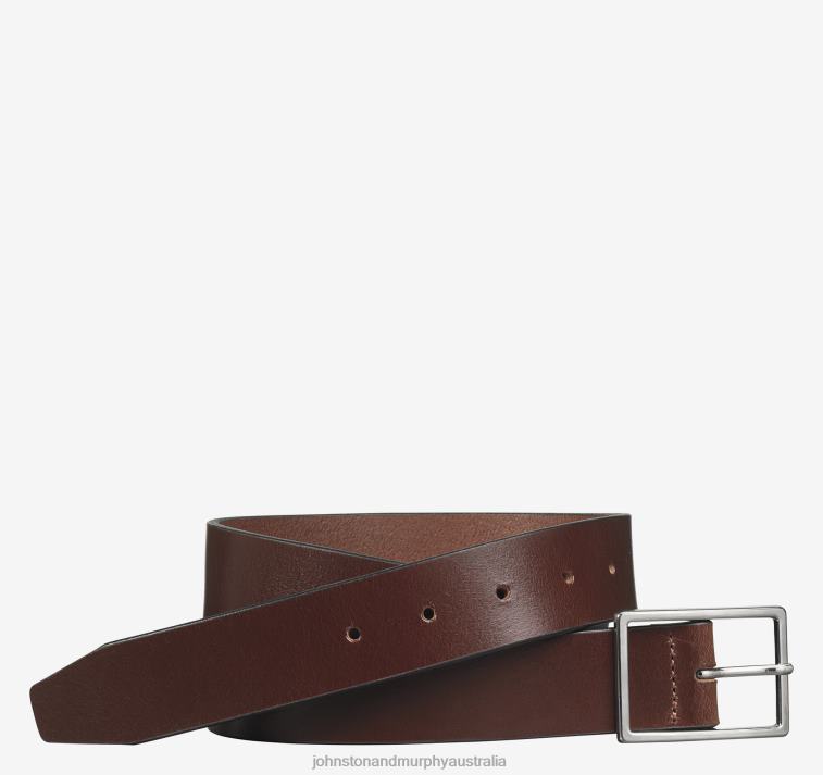 accessory_brown_xb6rx1043_johnston_murphy_men_polished_nickel_buckle_belt.jpg Accessory Brown XB6RX1043 Johnston & Murphy Men Polished-Nickel Buckle Belt - Image 1