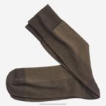 Accessory Brown XB6RX920 Johnston & Murphy Men Herringbone Panel Socks