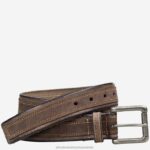 Accessory Brown XB6RX993 Johnston & Murphy Men Suede Overlay Belt
