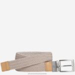 Accessory Dark Taupe/White XB6RX963 Johnston & Murphy Men Reversible Stretch-Woven Belt