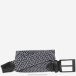 Accessory Gray/White XB6RX1066 Johnston & Murphy Men Tubular Woven Belt