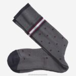 Accessory Gray XB6RX1035 Johnston & Murphy Men First In Comfort Stripe Dot Socks
