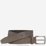 Accessory Gray XB6RX1153 Johnston & Murphy Men Diamond-Embossed Belt