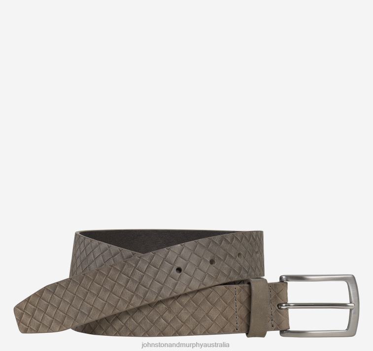 accessory_gray_xb6rx1153_johnston_murphy_men_diamond_embossed_belt.jpg Accessory Gray XB6RX1153 Johnston & Murphy Men Diamond-Embossed Belt - Image 1
