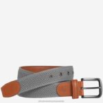 Accessory Gray XB6RX1177 Johnston & Murphy Men Amherst Knit Belt