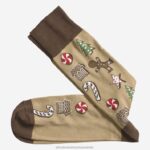 Accessory Khaki XB6RX1003 Johnston & Murphy Men Gingerbread Cookies Socks