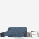 Accessory Navy/Blue XB6RX965 Johnston & Murphy Men Reversible Stretch-Woven Belt