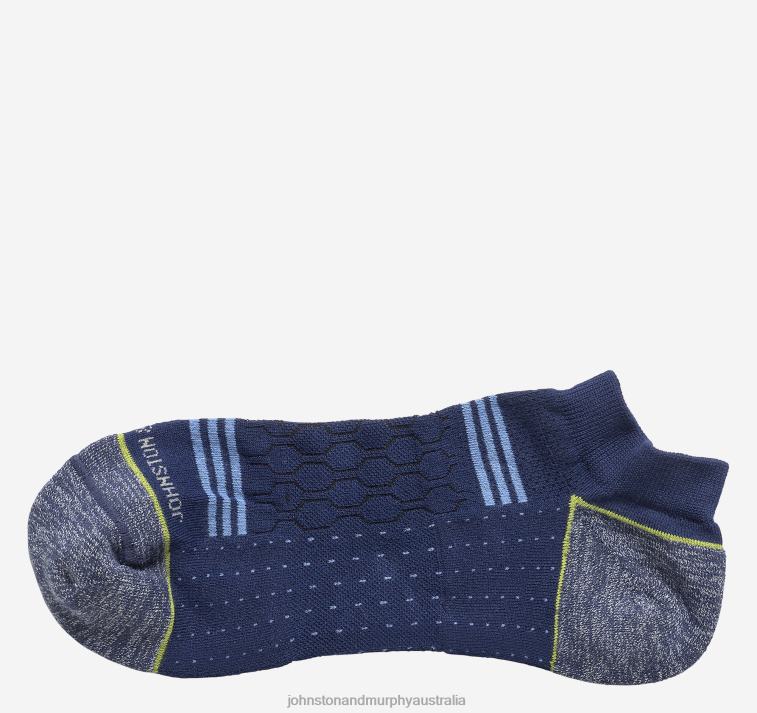 Accessory Navy Sport Stripe XB6RX1117 Johnston & Murphy Men First In Comfort Ankle Socks - Image 1