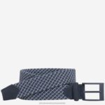 Accessory Navy/White XB6RX1065 Johnston & Murphy Men Tubular Woven Belt