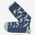 Accessory Navy XB6RX1040 Johnston & Murphy Men Reptile and Leaves Socks