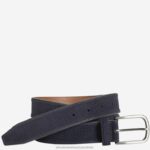 Accessory Navy XB6RX1132 Johnston & Murphy Men Perfed Suede Belt
