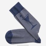 Accessory Navy XB6RX1161 Johnston & Murphy Men Striped Martini Socks