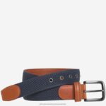 Accessory Navy XB6RX1178 Johnston & Murphy Men Amherst Knit Belt