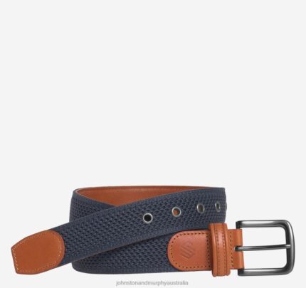 Accessory Navy XB6RX1178 Johnston & Murphy Men Amherst Knit Belt