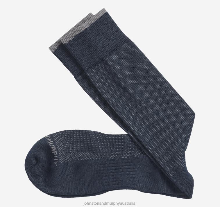 Accessory Navy XB6RX910 Johnston & Murphy Men First In Comfort Classic Pin Dot Socks - Image 1