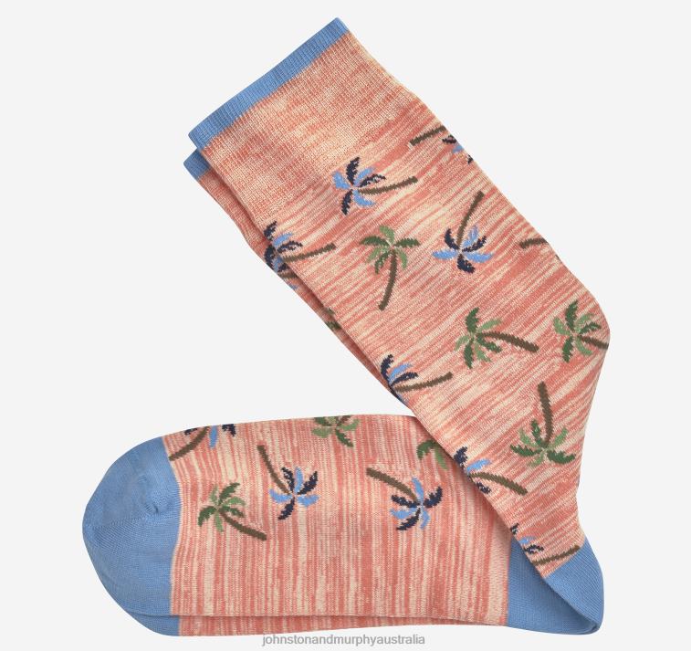 accessory_pink_xb6rx959_johnston_murphy_men_palm_tree_socks.jpg Accessory Pink XB6RX959 Johnston & Murphy Men Palm Tree Socks - Image 1