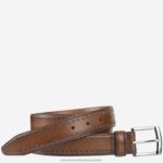 Accessory Tan XB6RX1022 Johnston & Murphy Men Perfed-Edge Belt