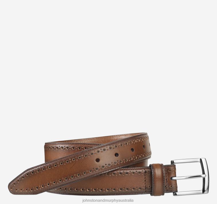 accessory_tan_xb6rx1022_johnston_murphy_men_perfed_edge_belt.jpg Accessory Tan XB6RX1022 Johnston & Murphy Men Perfed-Edge Belt - Image 1