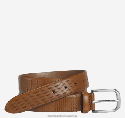 Accessory Tan XB6RX1031 Johnston & Murphy Men Micro Perf Belt