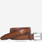 Accessory Tan XB6RX1064 Johnston & Murphy Men Burnished Leather Belt