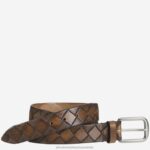 Accessory Tan XB6RX1088 Johnston & Murphy Men Basketweave Belt