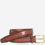 Accessory Tan XB6RX1121 Johnston & Murphy Men Burnished Edge Belt