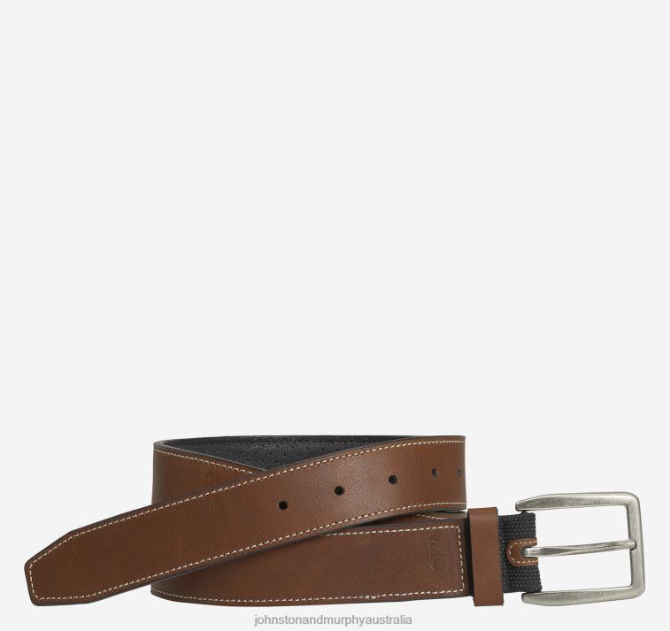 Accessory Tan XB6RX982 Johnston & Murphy Men XC4 Sport Casual Belt - Image 1