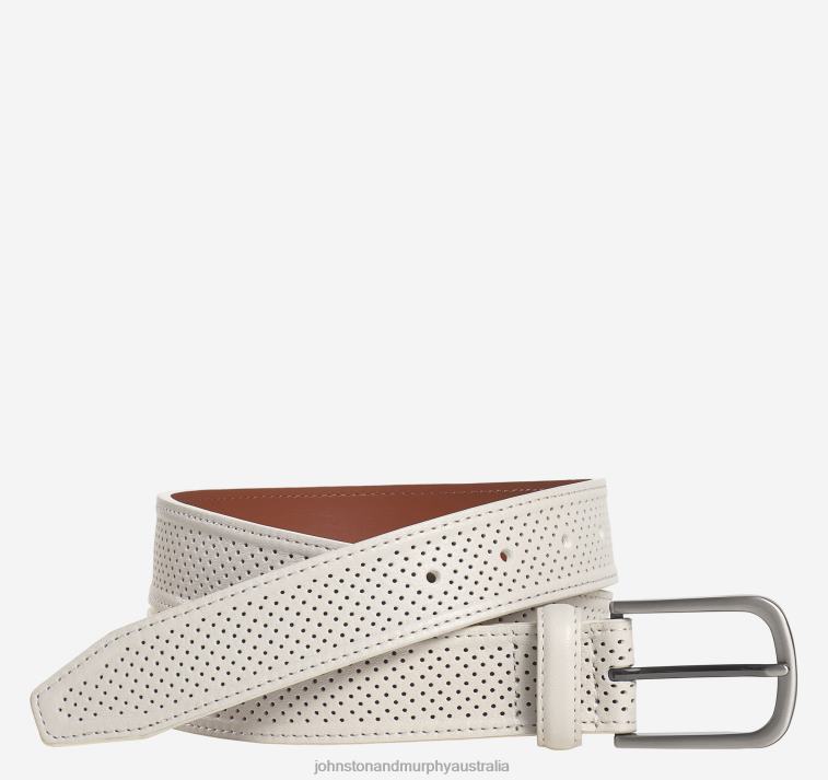 accessory_white_xb6rx1017_johnston_murphy_men_soft_perforated_leather_belt.jpg Accessory White XB6RX1017 Johnston & Murphy Men Soft Perforated Leather Belt - Image 1