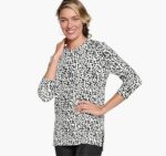 Apparel Animal Print XB6RX1307 Johnston & Murphy Women Side-Slit Pullover