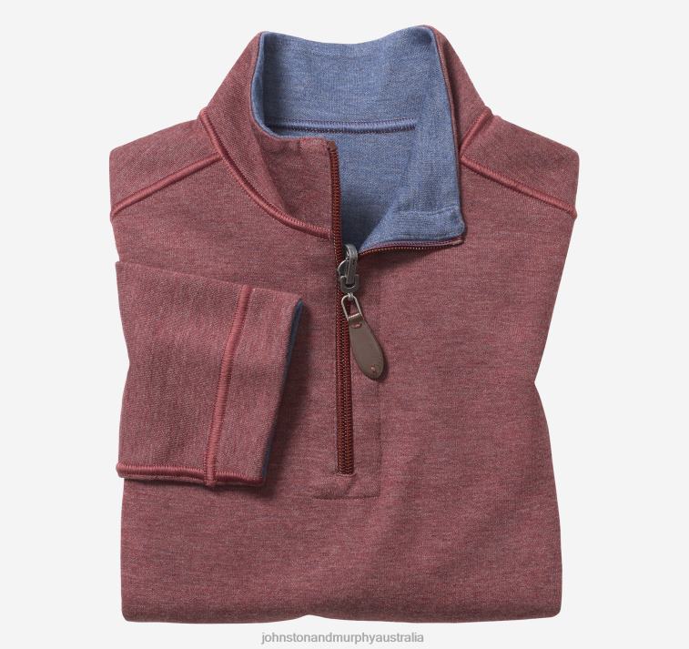 apparel_berry_blue_xb6rx1371_johnston_murphy_boy_boys_reversible_solid_quarter_zip.jpg Apparel Berry/Blue XB6RX1371 Johnston & Murphy Boy Boys Reversible Solid Quarter Zip - Image 1