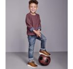 Apparel Berry/Blue XB6RX1383 Johnston & Murphy Boy Boys Reversible Solid Crewneck - Image 3