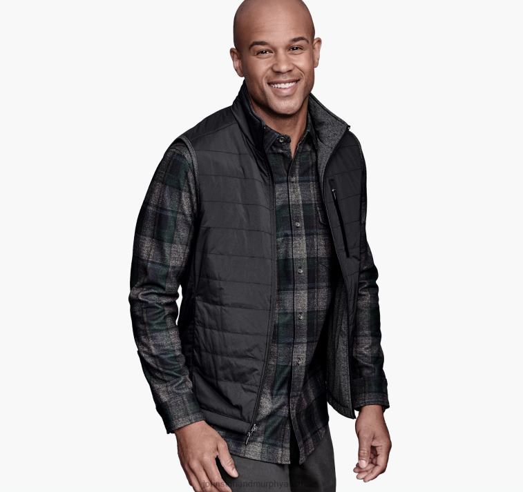 Apparel Black/Gray Heather XB6RX711 Johnston & Murphy Men XC4 Reversible Vest - Image 2