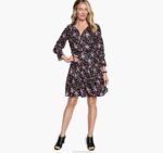 Apparel Black/Pink XB6RX1293 Johnston & Murphy Women Tiered Printed Dress - Image 2