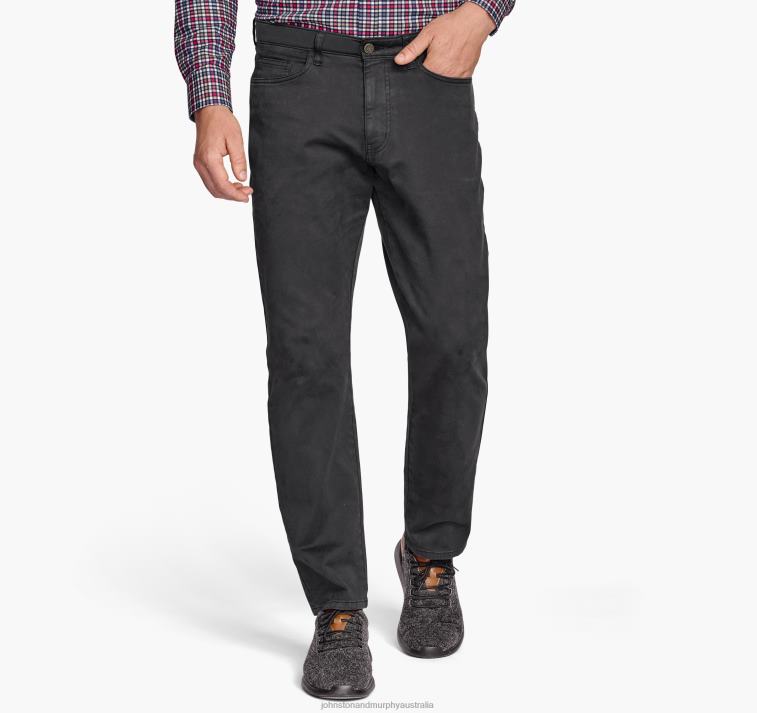 apparel_black_xb6rx560_johnston_murphy_men_five_pocket_pants.jpg Apparel Black XB6RX560 Johnston & Murphy Men Five-Pocket Pants - Image 1