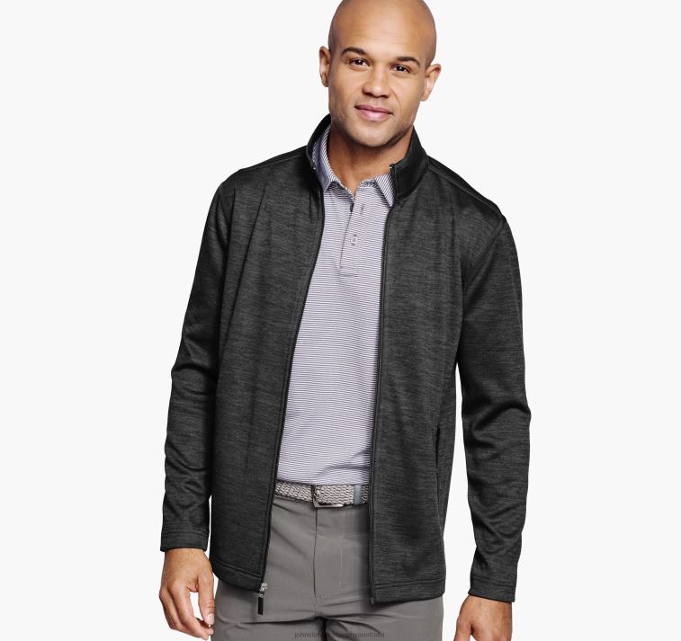 Apparel Black XB6RX763 Johnston & Murphy Men XC4 Performance Knit Full-Zip - Image 1