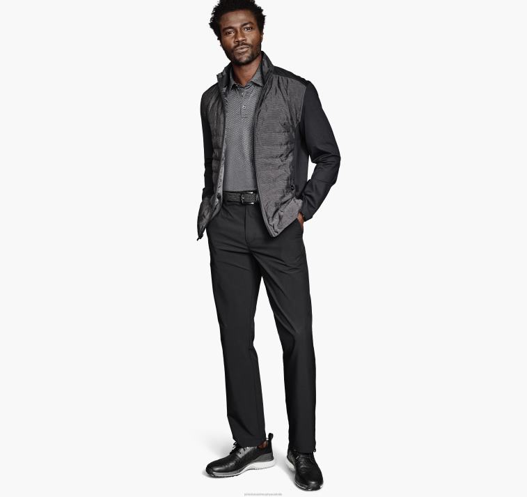 Apparel Black XB6RX816 Johnston & Murphy Men XC4 Performance Front-Quilted Jacket - Image 3