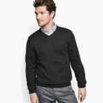 Apparel Black XB6RX865 Johnston & Murphy Unisex V-Neck Sweater