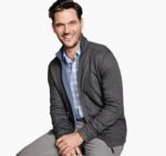 Apparel Blue/Charcoal XB6RX700 Johnston & Murphy Men Reversible Full-Zip - Image 2