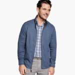 Apparel Blue/Charcoal XB6RX700 Johnston & Murphy Men Reversible Full-Zip