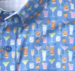 Apparel Blue Cocktail XB6RX411 Johnston & Murphy Men Printed Cotton Short-Sleeve Shirt - Image 2