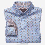 Apparel Blue Fox XB6RX1426 Johnston & Murphy Boy Boys Long-Sleeve Printed Shirt