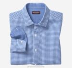 Apparel Blue Gingham XB6RX743 Johnston & Murphy Men Double-Layer Long-Sleeve Shirt