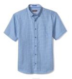 Apparel Blue/Green Diamond Circle XB6RX432 Johnston & Murphy Unisex Textured Cotton Short-Sleeve Shirt - Image 3
